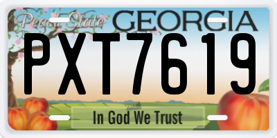 GA license plate PXT7619