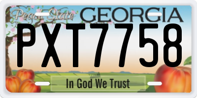 GA license plate PXT7758
