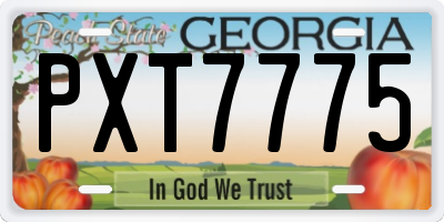 GA license plate PXT7775