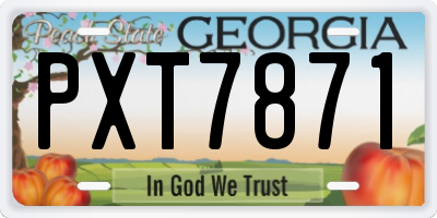 GA license plate PXT7871