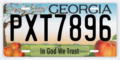 GA license plate PXT7896