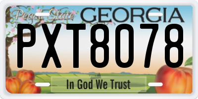 GA license plate PXT8078