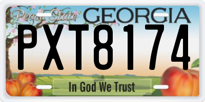 GA license plate PXT8174