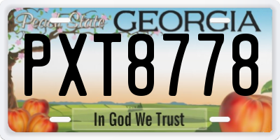 GA license plate PXT8778