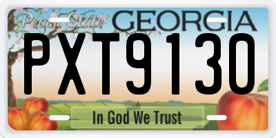 GA license plate PXT9130