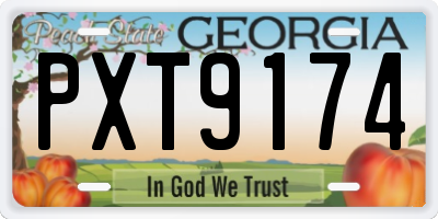 GA license plate PXT9174