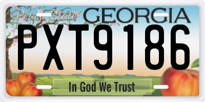 GA license plate PXT9186