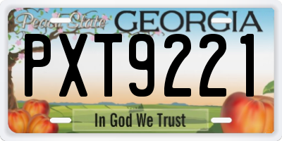 GA license plate PXT9221