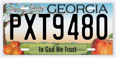 GA license plate PXT9480