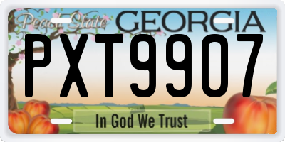 GA license plate PXT9907