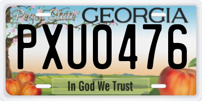 GA license plate PXU0476
