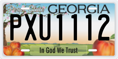 GA license plate PXU1112