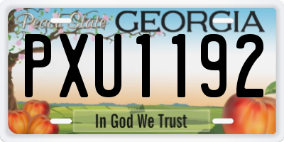 GA license plate PXU1192