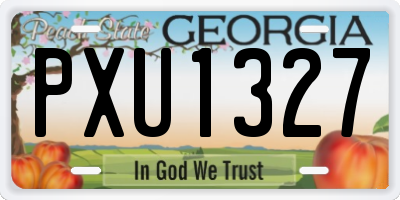 GA license plate PXU1327