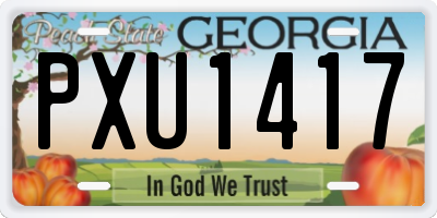 GA license plate PXU1417