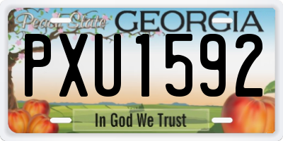 GA license plate PXU1592