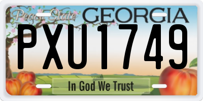 GA license plate PXU1749