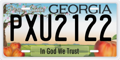 GA license plate PXU2122