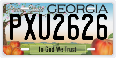 GA license plate PXU2626