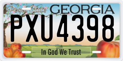GA license plate PXU4398