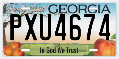 GA license plate PXU4674