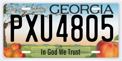 GA license plate PXU4805