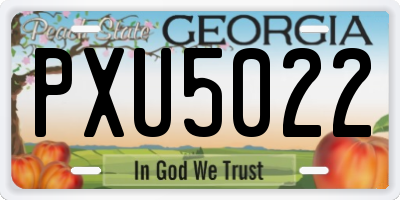 GA license plate PXU5022