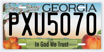 GA license plate PXU5070