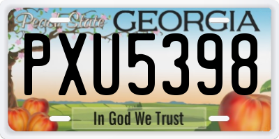 GA license plate PXU5398