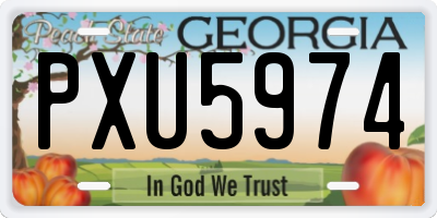 GA license plate PXU5974