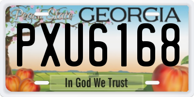 GA license plate PXU6168