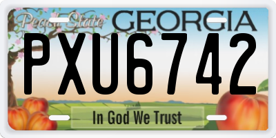 GA license plate PXU6742