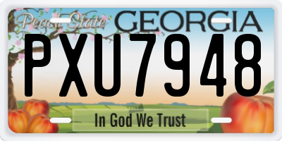 GA license plate PXU7948
