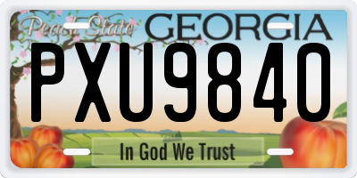 GA license plate PXU9840