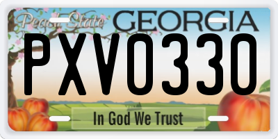 GA license plate PXV0330