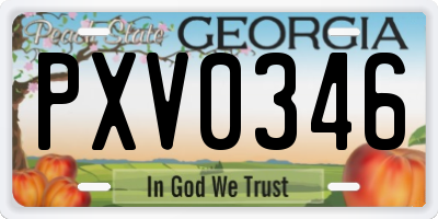 GA license plate PXV0346