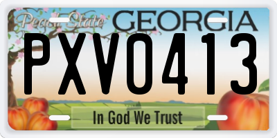 GA license plate PXV0413