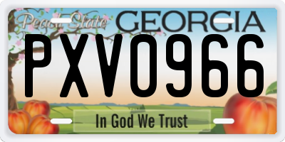 GA license plate PXV0966