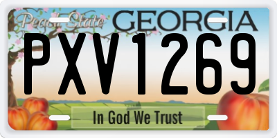 GA license plate PXV1269