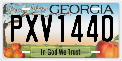 GA license plate PXV1440