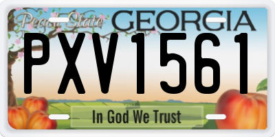 GA license plate PXV1561