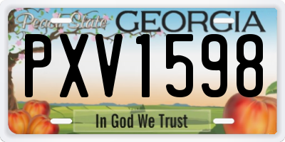 GA license plate PXV1598