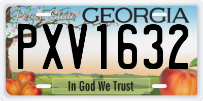GA license plate PXV1632