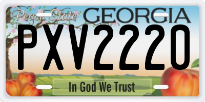 GA license plate PXV2220