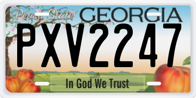 GA license plate PXV2247