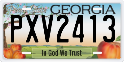 GA license plate PXV2413