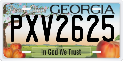 GA license plate PXV2625