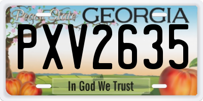 GA license plate PXV2635