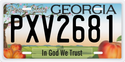 GA license plate PXV2681