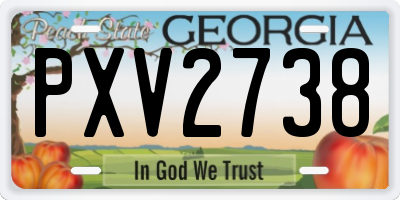 GA license plate PXV2738
